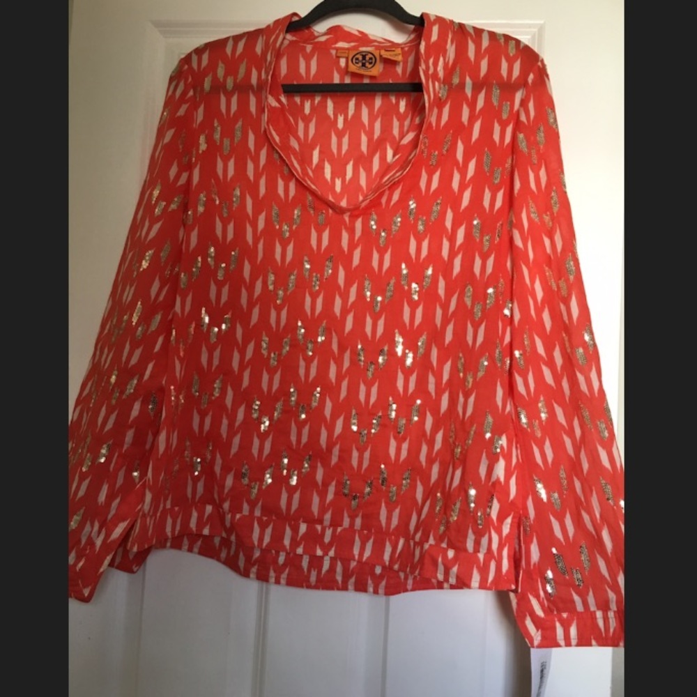 Tory Burch Coral Sequined Tunic